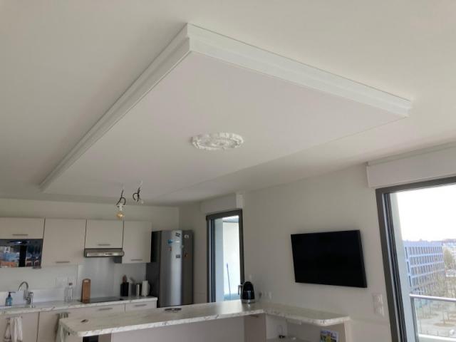 Réalisation d'un faux plafond et pose d'éléments décoratifs de la marque Orac Décor sur Caen